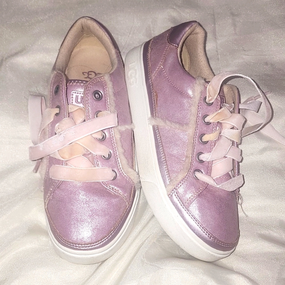 UGG Uggs Kids Girls ALANNA Sneakers Pink Shimmer US 4